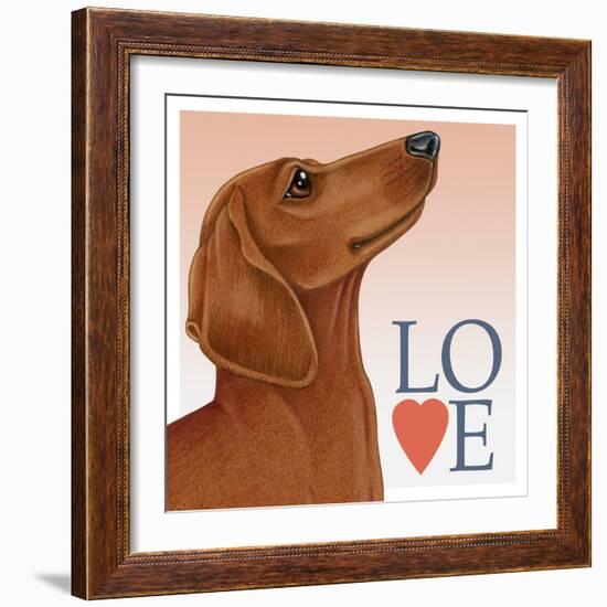 Dachshund Love-Tomoyo Pitcher-Framed Giclee Print