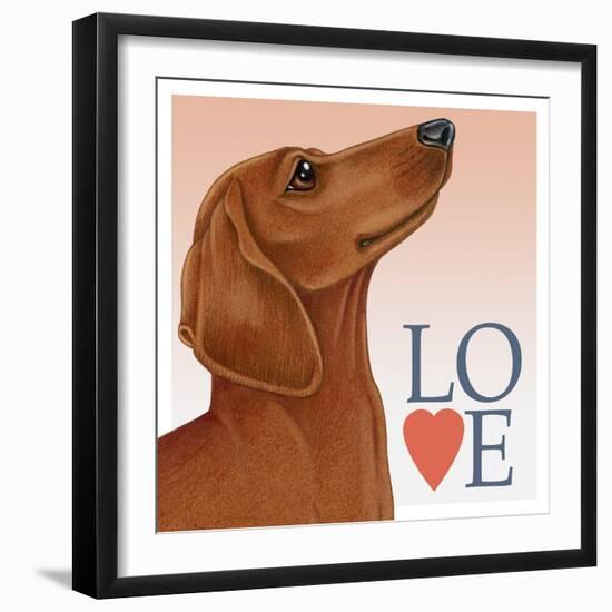 Dachshund Love-Tomoyo Pitcher-Framed Giclee Print