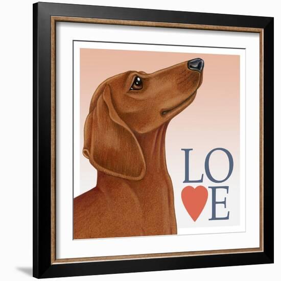 Dachshund Love-Tomoyo Pitcher-Framed Giclee Print