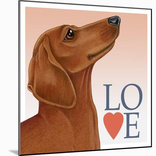 Dachshund Love-Tomoyo Pitcher-Mounted Giclee Print