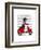 Dachshund on a Moped-Fab Funky-Framed Art Print