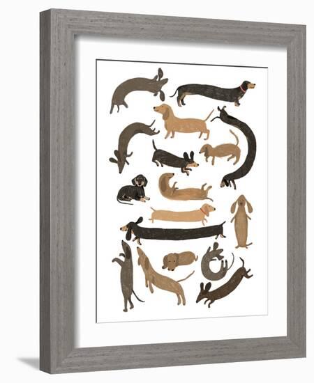 Dachshund Print-Hanna Melin-Framed Giclee Print