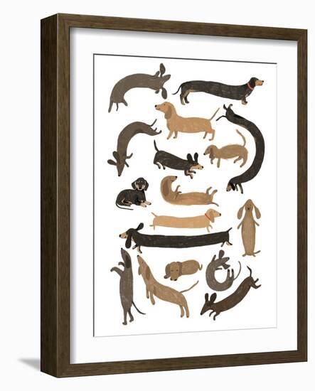 Dachshund Print-Hanna Melin-Framed Giclee Print