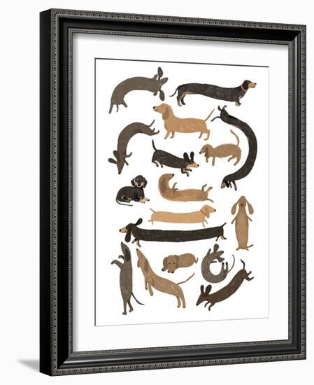 Dachshund Print-Hanna Melin-Framed Giclee Print