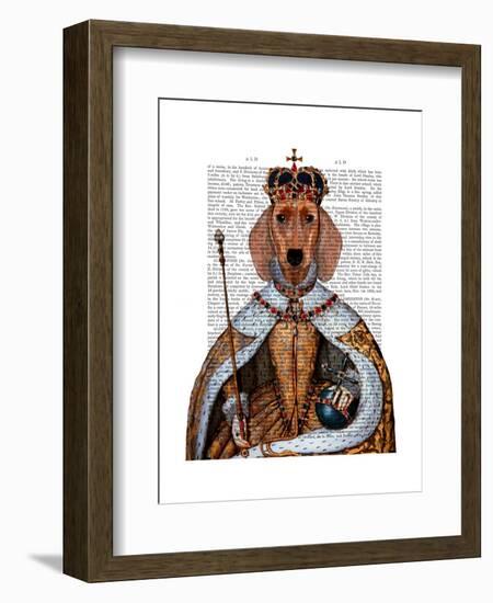 Dachshund Queen-Fab Funky-Framed Art Print