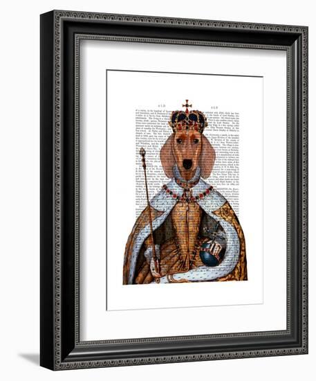 Dachshund Queen-Fab Funky-Framed Art Print