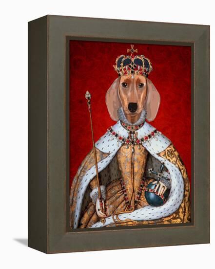 Dachshund Queen-Fab Funky-Framed Stretched Canvas