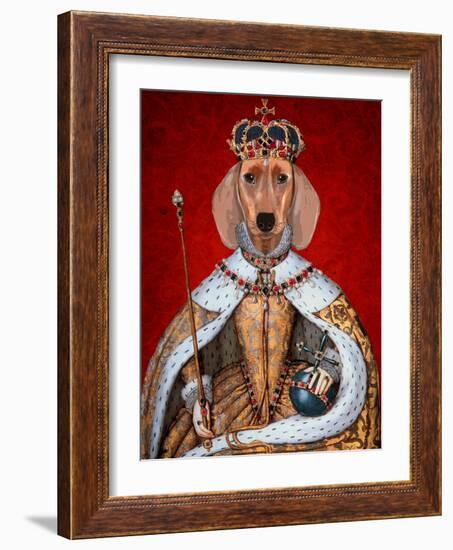 Dachshund Queen-Fab Funky-Framed Art Print