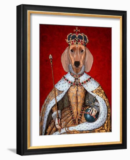 Dachshund Queen-Fab Funky-Framed Art Print