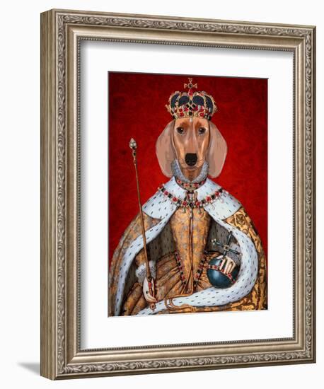 Dachshund Queen-Fab Funky-Framed Art Print