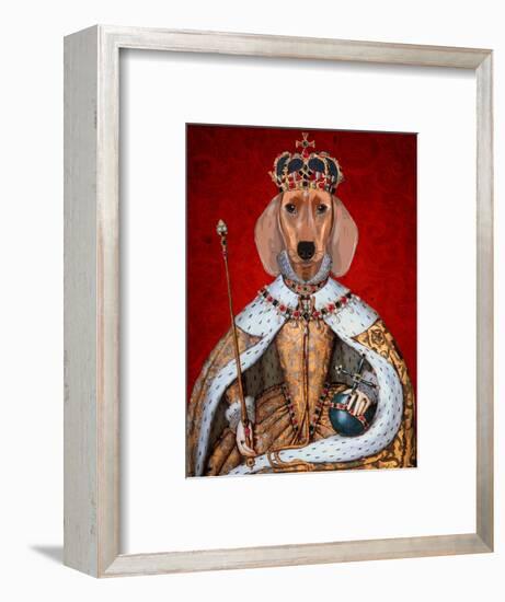 Dachshund Queen-Fab Funky-Framed Art Print