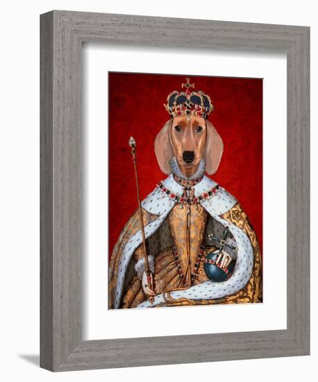 Dachshund Queen-Fab Funky-Framed Art Print