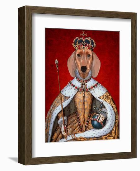 Dachshund Queen-Fab Funky-Framed Art Print