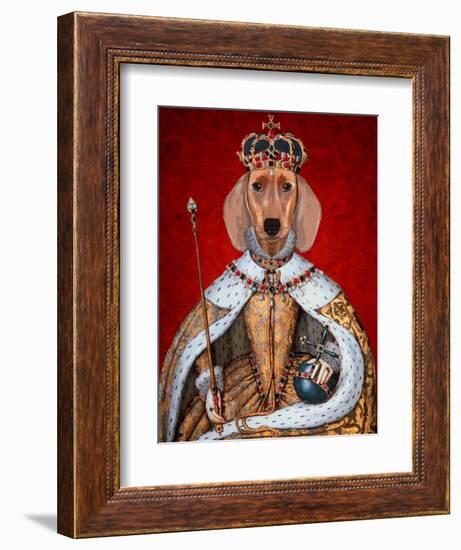 Dachshund Queen-Fab Funky-Framed Art Print