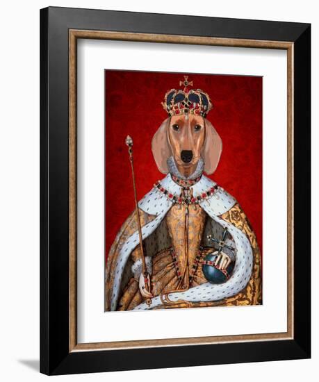 Dachshund Queen-Fab Funky-Framed Art Print