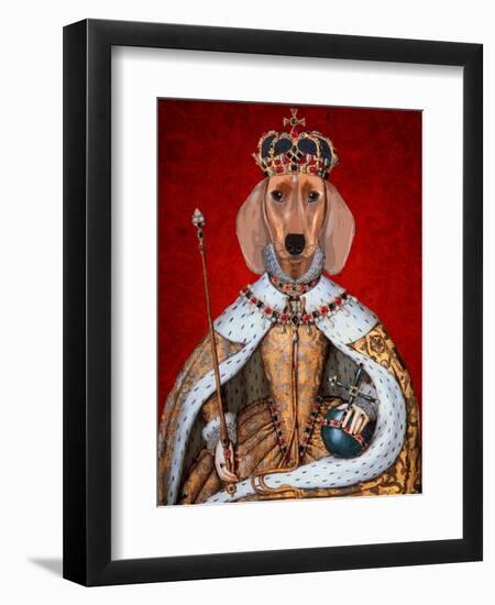 Dachshund Queen-Fab Funky-Framed Art Print