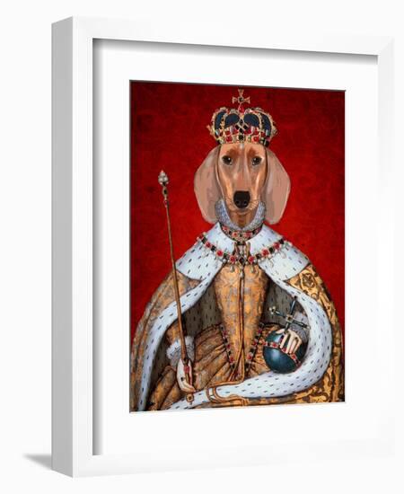 Dachshund Queen-Fab Funky-Framed Art Print