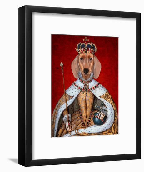 Dachshund Queen-Fab Funky-Framed Art Print