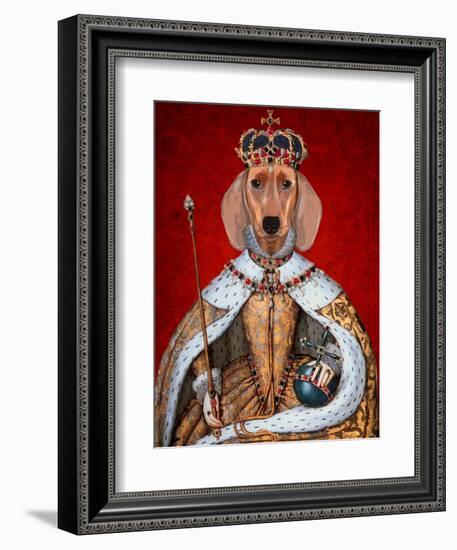 Dachshund Queen-Fab Funky-Framed Art Print