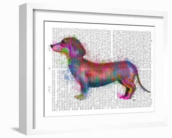 Dachshund Rainbow Splash 1-Fab Funky-Framed Art Print