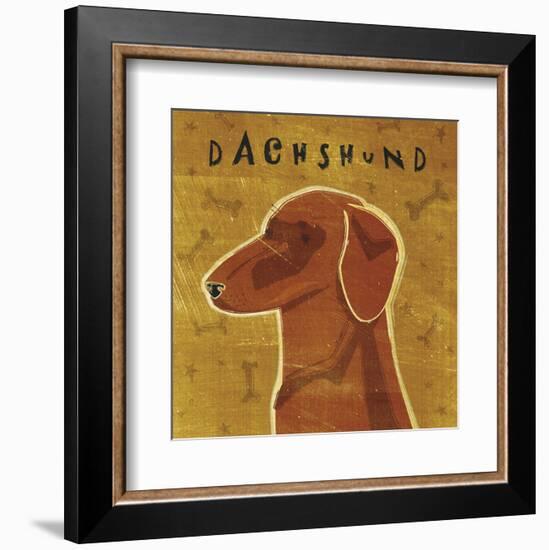 Dachshund (red) (square)-John W^ Golden-Framed Art Print