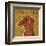 Dachshund (red) (square)-John W^ Golden-Framed Art Print