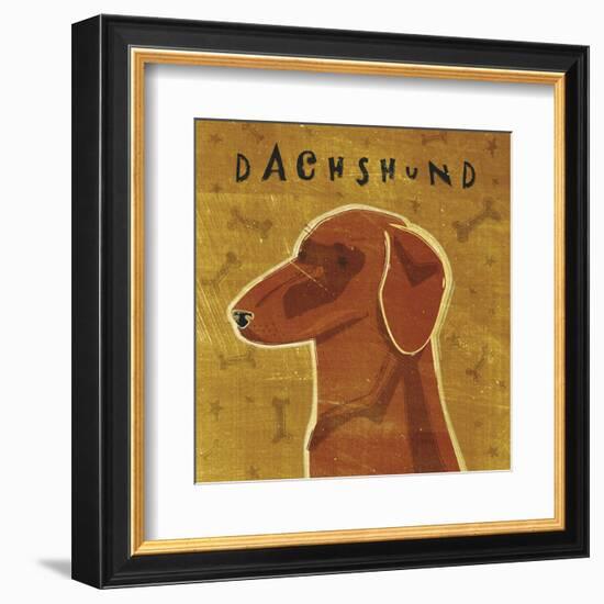 Dachshund (red) (square)-John W^ Golden-Framed Art Print