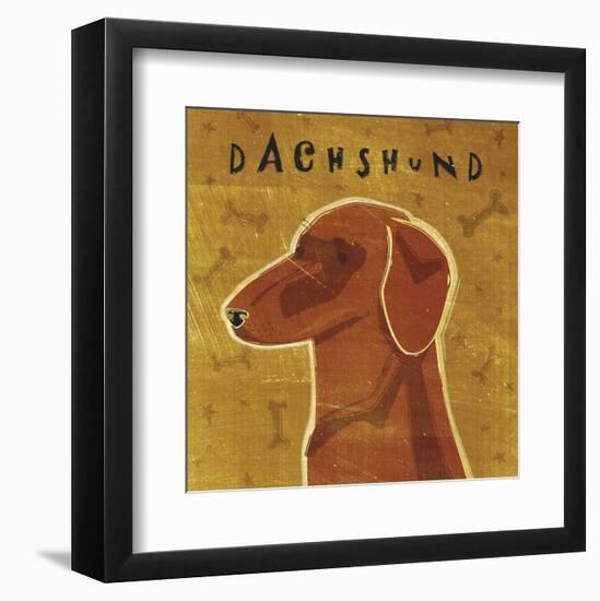 Dachshund (red) (square)-John W^ Golden-Framed Art Print