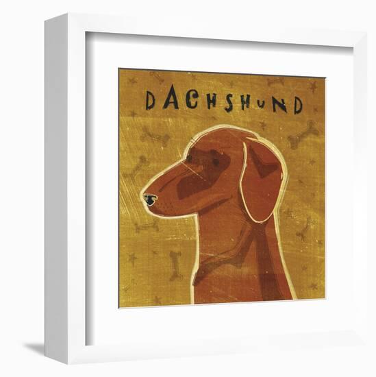 Dachshund (red) (square)-John W^ Golden-Framed Art Print