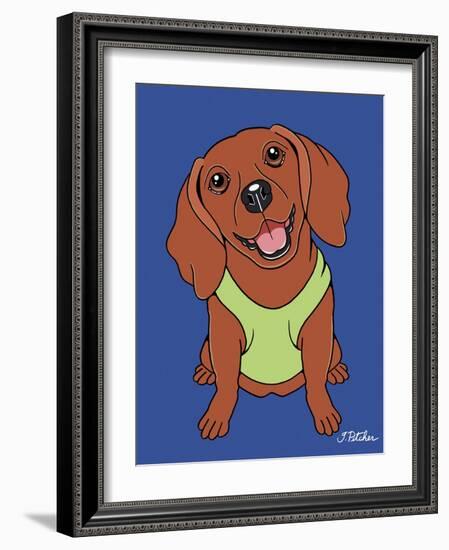 Dachshund Red-Tomoyo Pitcher-Framed Giclee Print