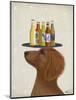Dachshund Tan Beer Lover-Fab Funky-Mounted Art Print