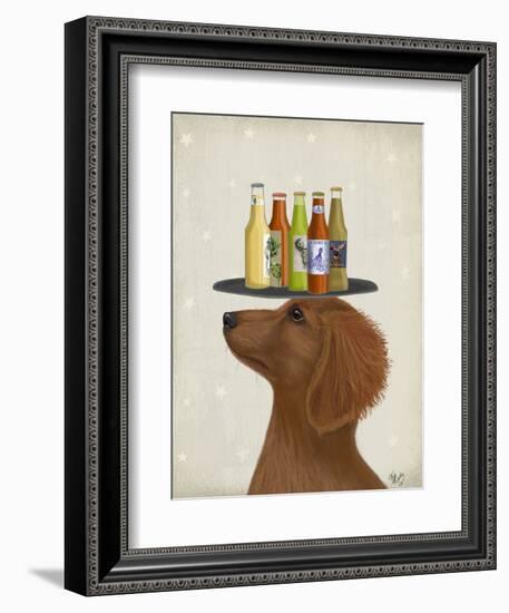 Dachshund Tan Beer Lover-Fab Funky-Framed Art Print