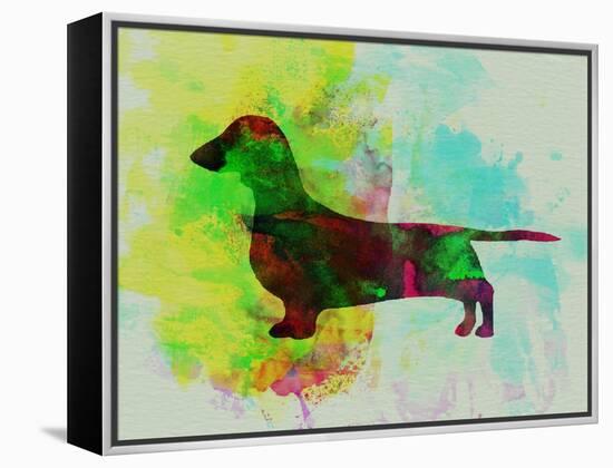 Dachshund Watercolor-NaxArt-Framed Stretched Canvas