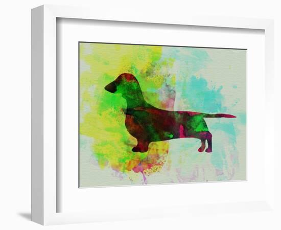 Dachshund Watercolor-NaxArt-Framed Premium Giclee Print