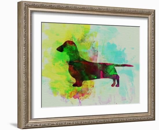 Dachshund Watercolor-NaxArt-Framed Art Print