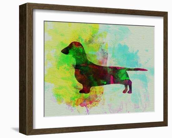 Dachshund Watercolor-NaxArt-Framed Art Print