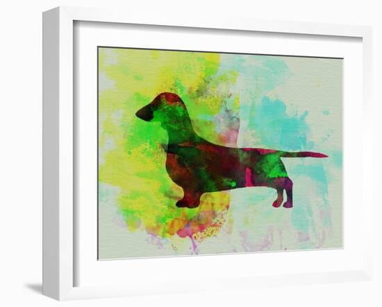 Dachshund Watercolor-NaxArt-Framed Art Print