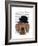 Dachshund with Black Bowler Hat-Fab Funky-Framed Premium Giclee Print