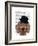 Dachshund with Black Bowler Hat-Fab Funky-Framed Premium Giclee Print