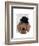 Dachshund with Black Bowler Hat-Fab Funky-Framed Art Print