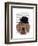 Dachshund with Black Bowler Hat-Fab Funky-Framed Art Print