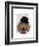 Dachshund with Black Bowler Hat-Fab Funky-Framed Art Print