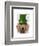 Dachshund with Green Top Hat and Moustache-Fab Funky-Framed Art Print