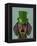 Dachshund with Green Top Hat Black Tan-Fab Funky-Framed Stretched Canvas