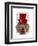 Dachshund with Red Top Hat and Moustache-Fab Funky-Framed Art Print