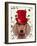 Dachshund with Red Top Hat-Fab Funky-Framed Art Print