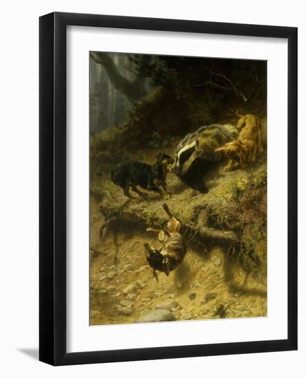 Dachshunds on a Badger-Guido Maffei-Framed Giclee Print