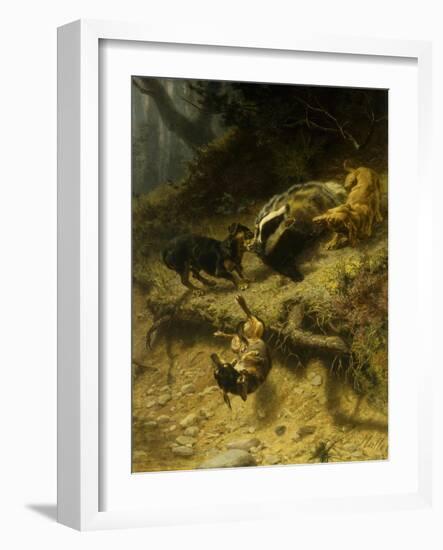 Dachshunds on a Badger-Guido Maffei-Framed Giclee Print