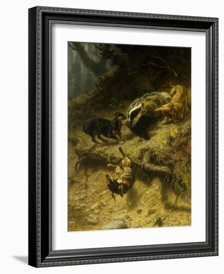 Dachshunds on a Badger-Guido Maffei-Framed Giclee Print