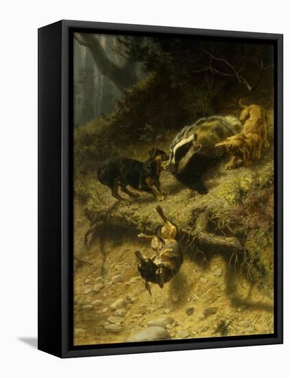 Dachshunds on a Badger-Guido Maffei-Framed Premier Image Canvas